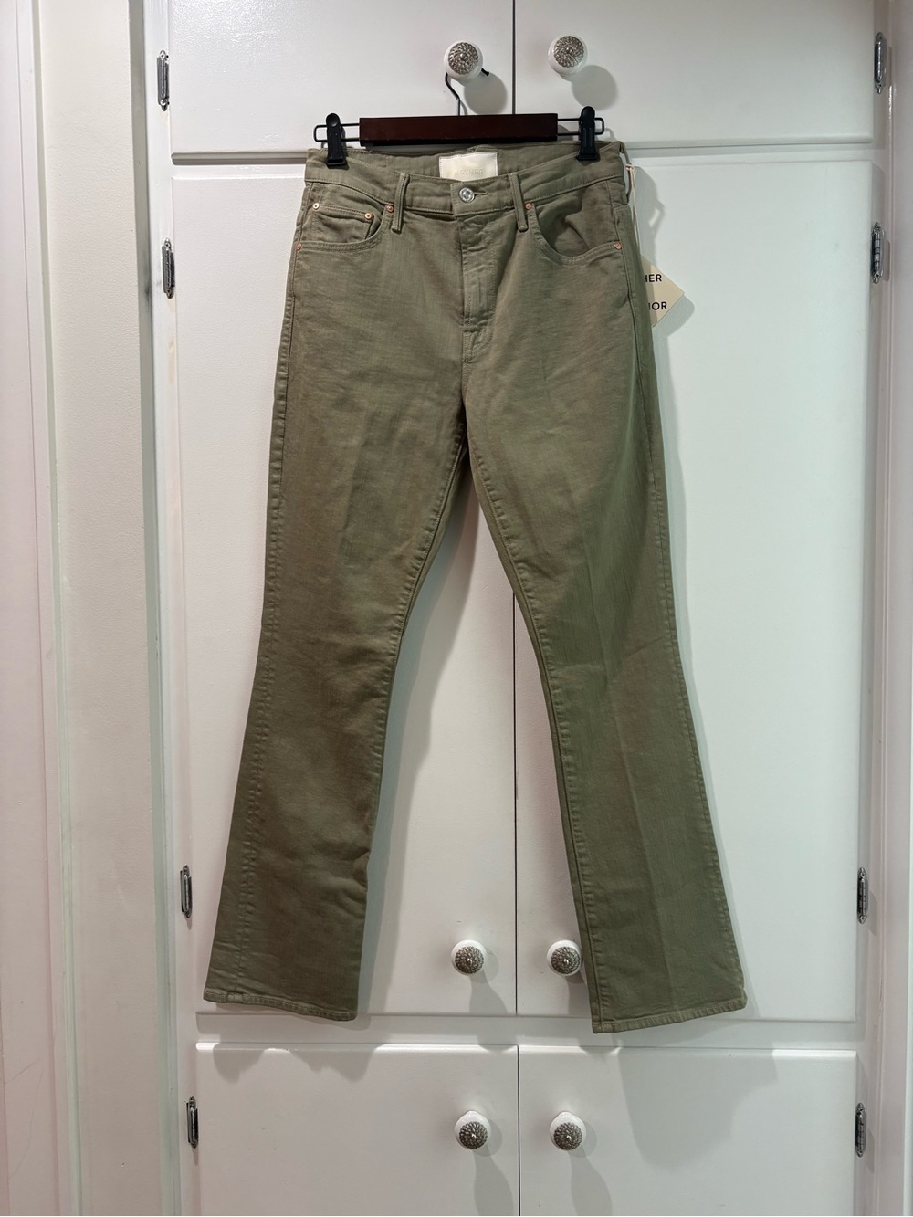 MOTHER Superior Insider Hoover Mermaid Olive Green Jeans 29